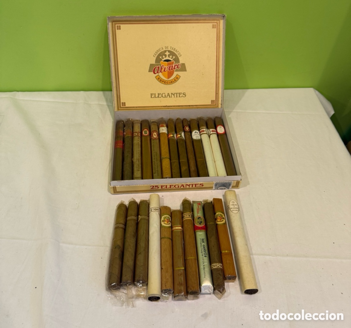 Coleccionismo: Lote de puros antiguos de colecci&oacute;n &ndash; varias marcas y formatos, con caja &Aacute;lvaro Especiales