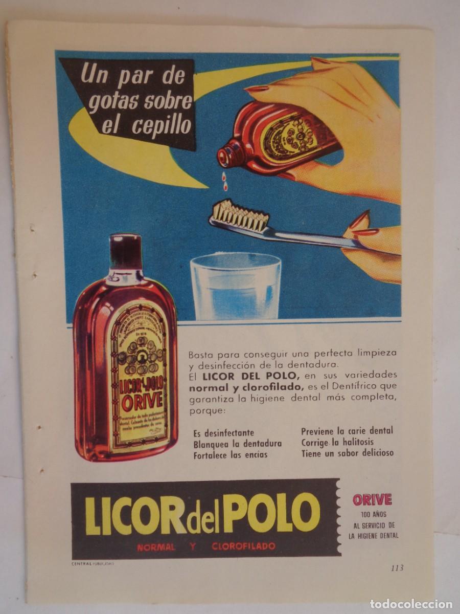 Coleccionismo: HOJA DE REVISTA CON ANUNCIO DE LICOR DEL POLO . A&Ntilde;OS 50