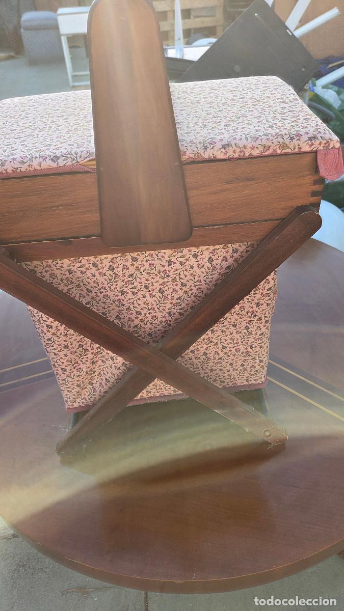 Coleccionismo: costurero de madera y tela - Foto 3