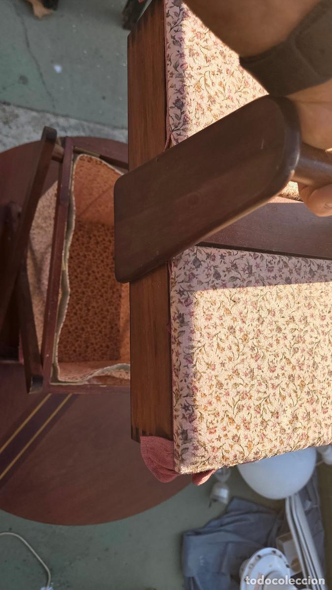 Coleccionismo: costurero de madera y tela - Foto 7