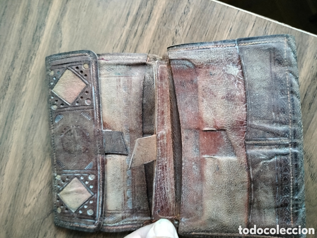 Coleccionismo: Antigua cartera de piel. - Foto 4