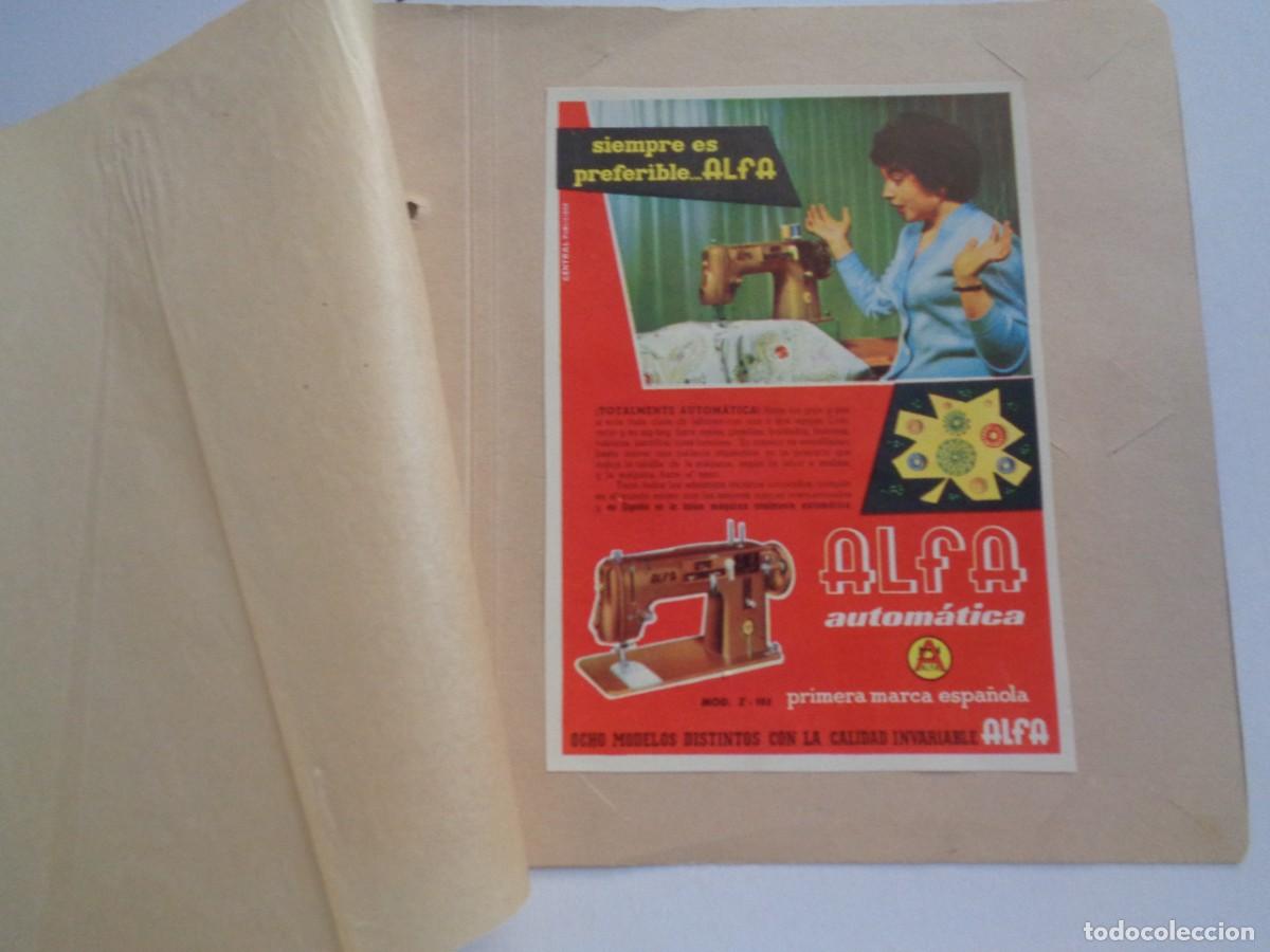 Coleccionismo: ANUNCIO DE MAQUINAS DE COSER ALFA , A&Ntilde;OS 50 . PEGADO A HOJA DE CATALOGO