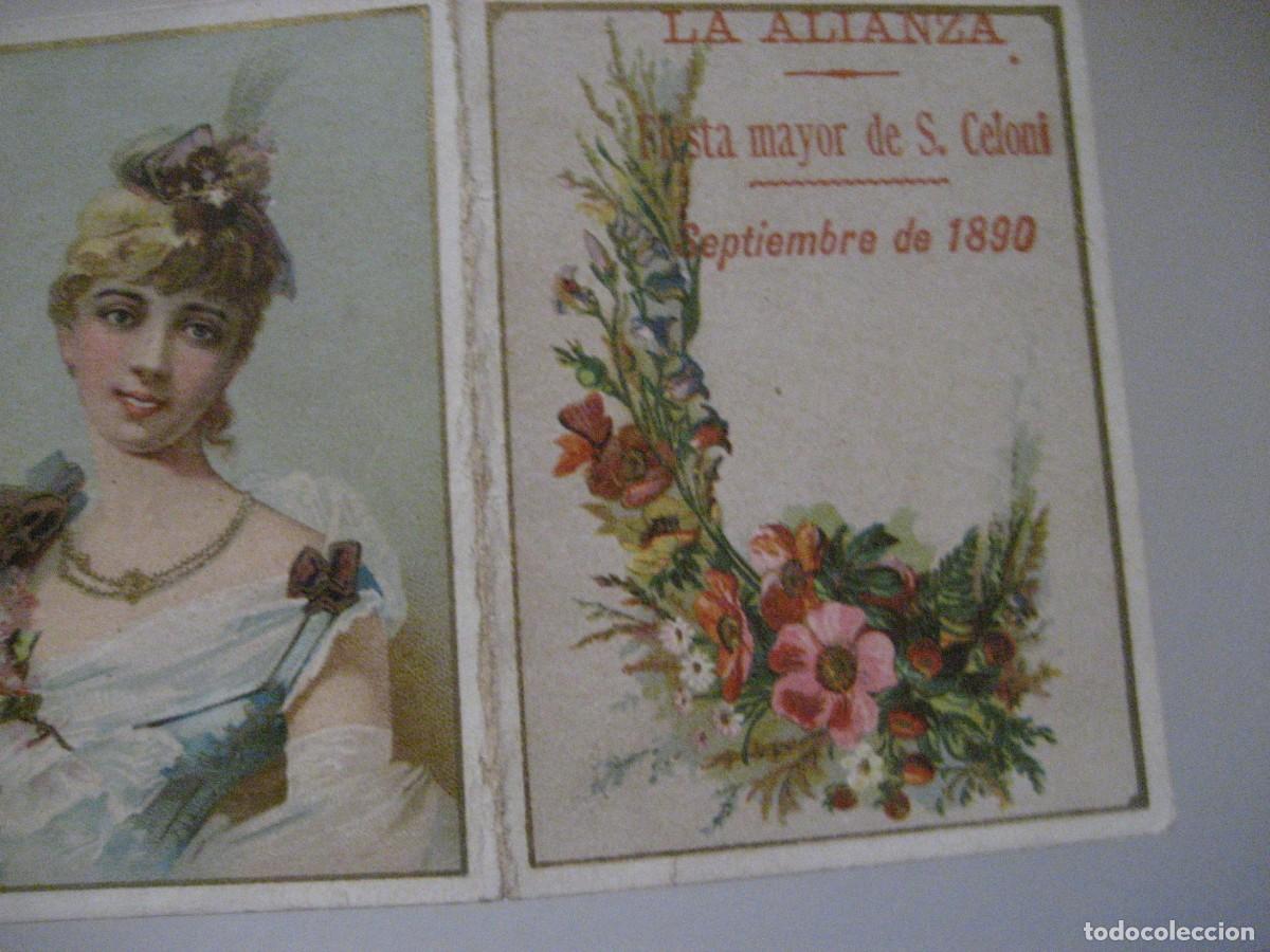 Coleccionismo: antiguo carnet de baile 1890 , La Alianza , Fiesta Mayor de Sant Celoni