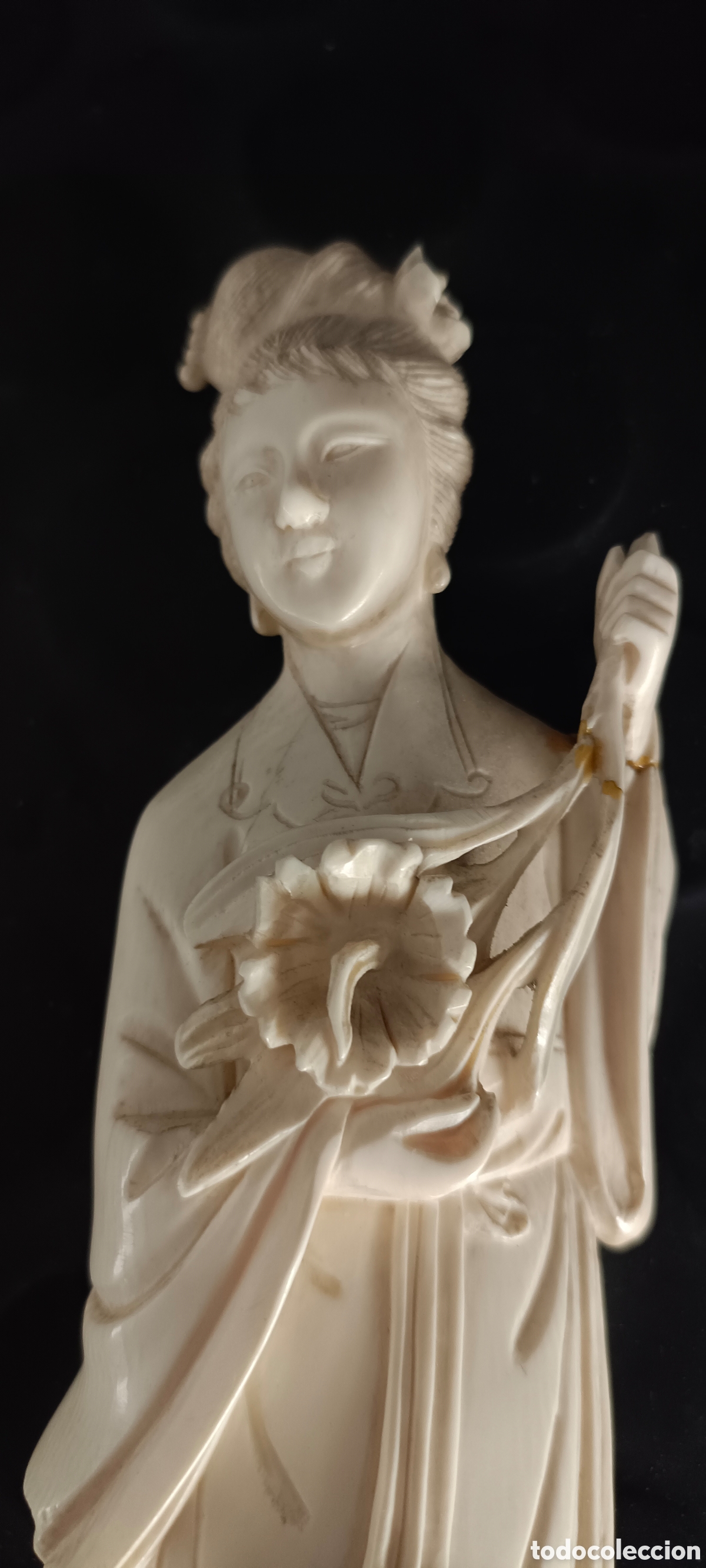 Coleccionismo: FIGURA ORIENTAL MATERIAL NOBLE DEFECTUOSO - Foto 4