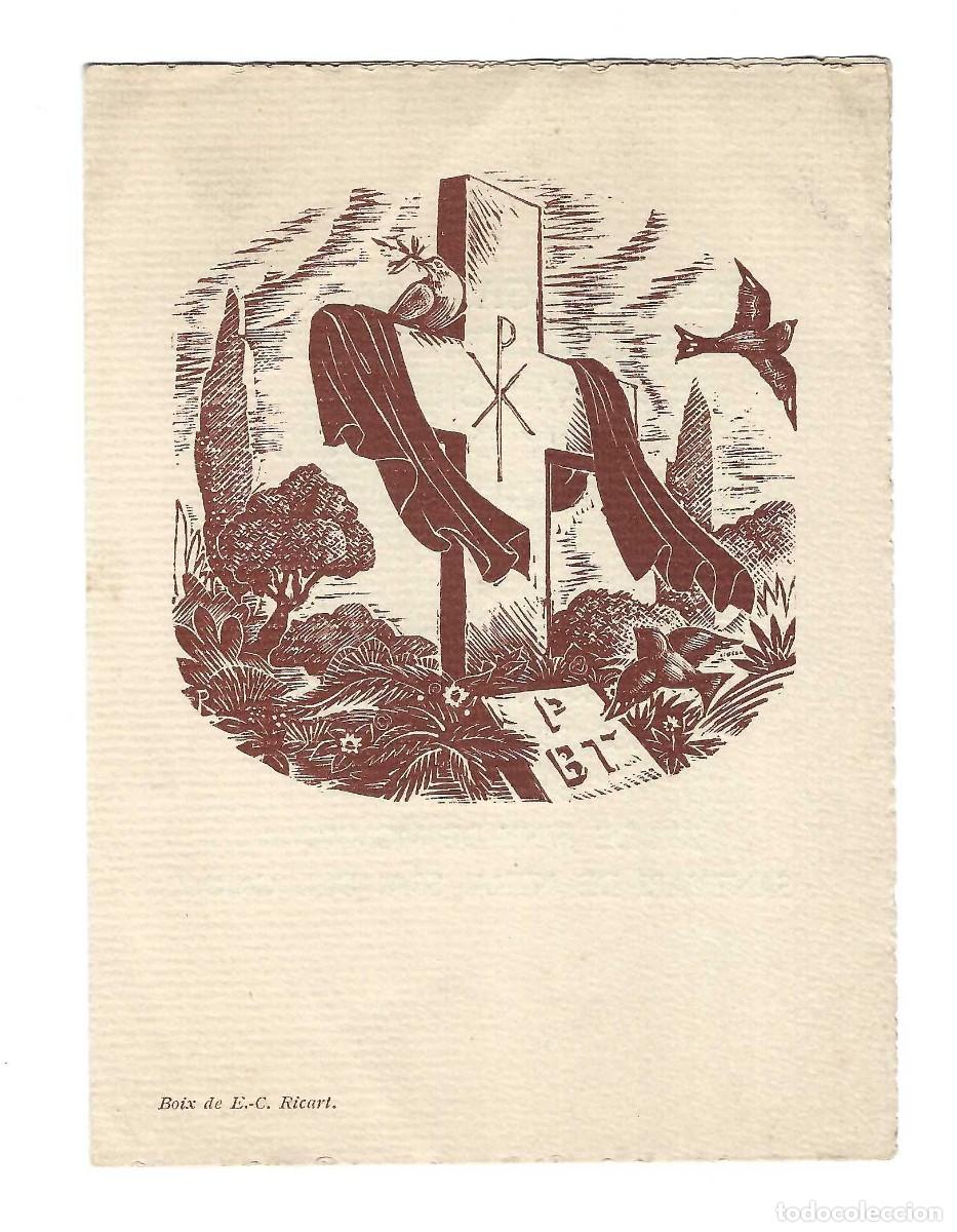 Coleccionismo: RECORDATORIO F&Uacute;NEBRE- PERE BOHIGAS I TARRAG&Oacute;. BOIX DE E.C. RICART. 1958. BARCELONA