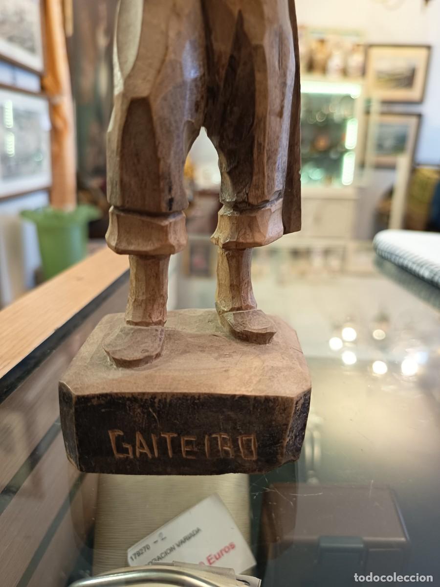 Coleccionismo: Figura Gaitero madera tallada - Foto 2