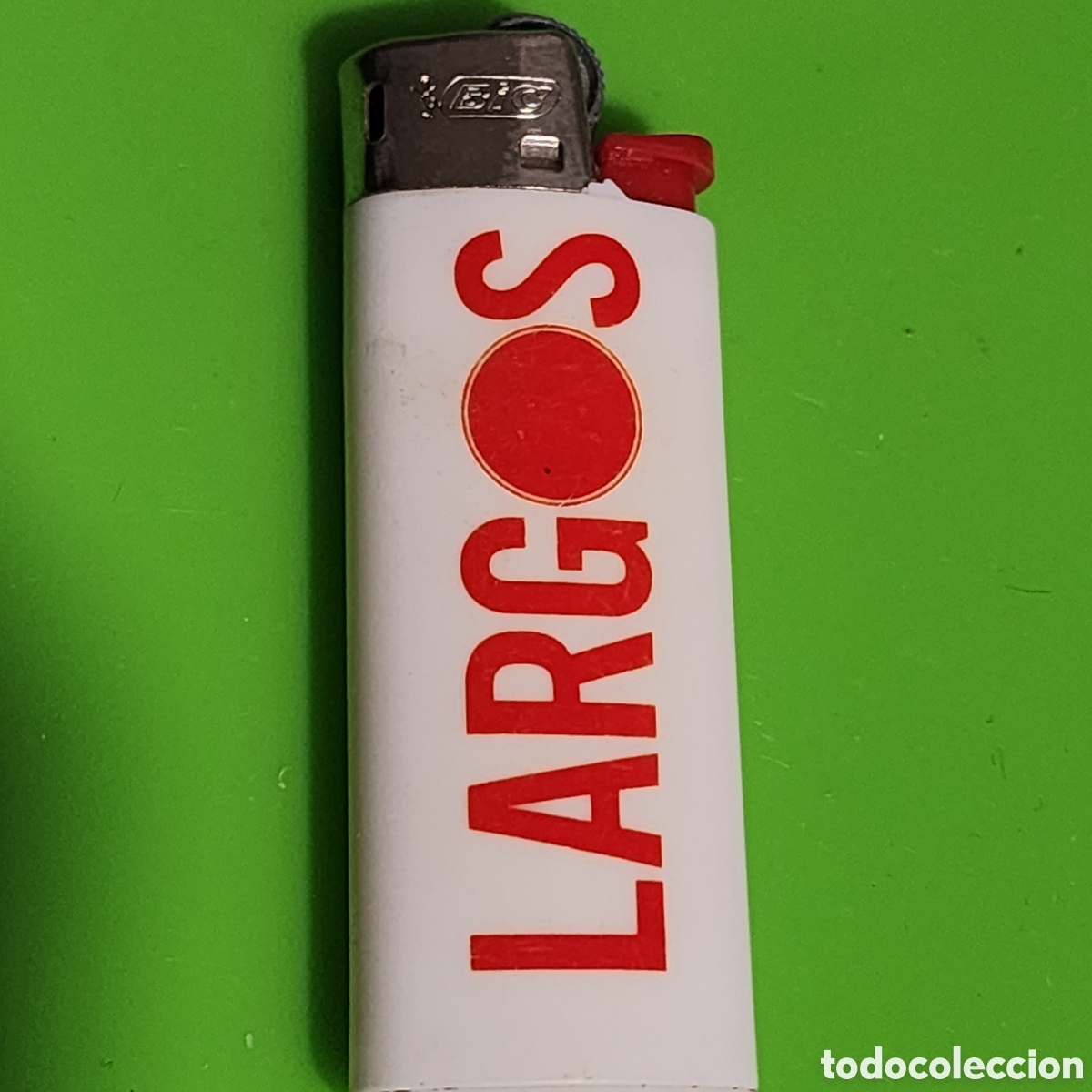 Coleccionismo: Antiguo Mechero BIC Maxi &rdquo;LARGOS&rdquo; - Blanco y Rojo - Vintage A&ntilde;os 90 Colecci&oacute;n