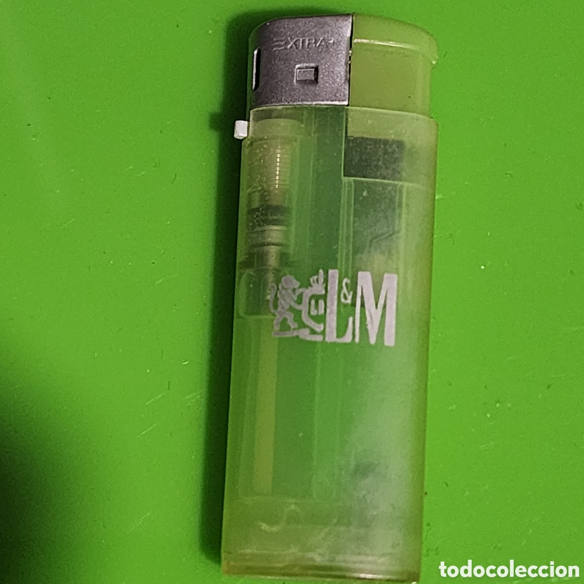 Coleccionismo: Encendedor Mec&aacute;nico Vintage L&M Cigarrillos - Verde Transl&uacute;cido &rdquo;EXTRA&rdquo; - A&ntilde;os 80/90 Colecci&oacute;n