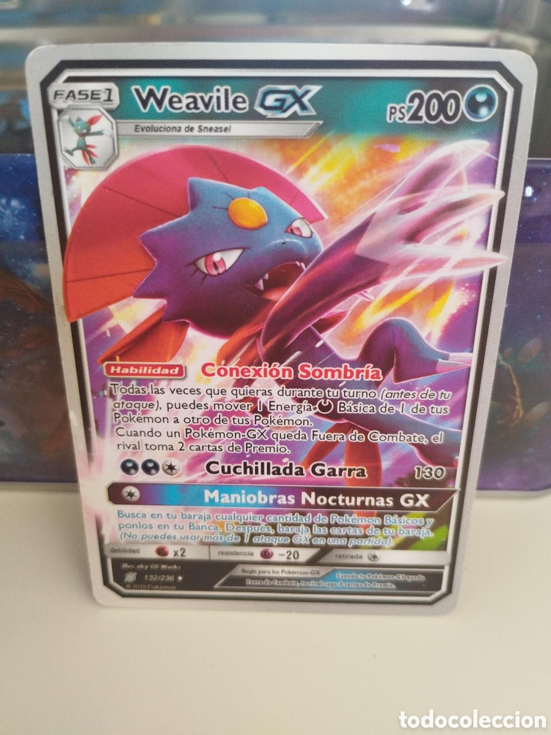Coleccionismo: Weavile GX 132/236 pokemon - Foto 1