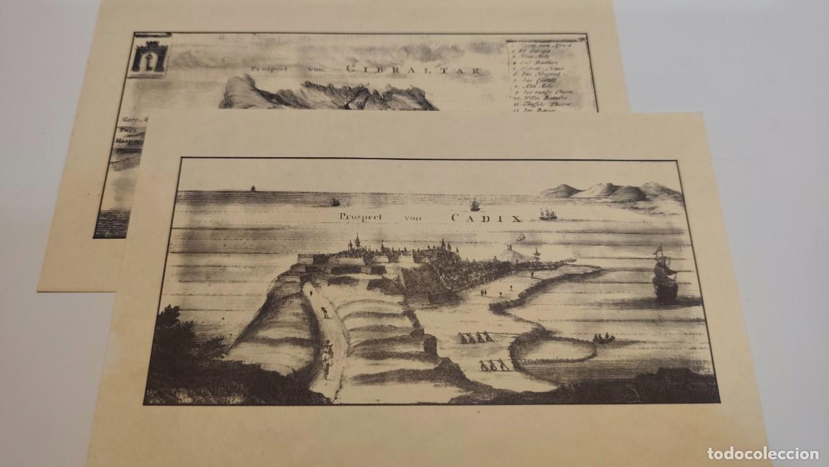 Coleccionismo: LOTE DE 2 LAMINAS DE 24X15 - REPRODUCCION - CADIZ - GIBRALTAR - FOTOS ADICIONALES
