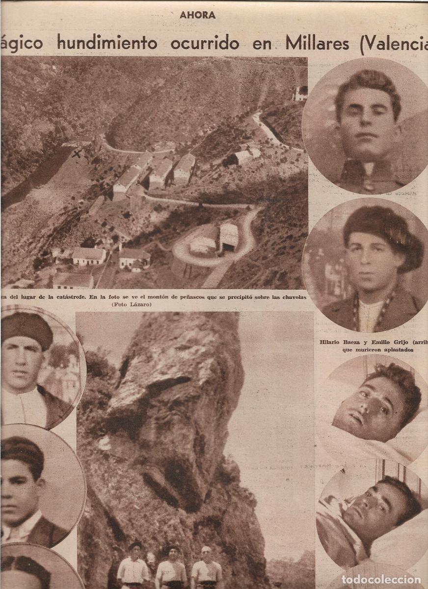 Coleccionismo: 1933 RECORTE PRENSA MILLARES VALENCIA UNA ROCA APLASTA VARIAS CHAVOLAS DE OBREROS MUERTE HABITANTES
