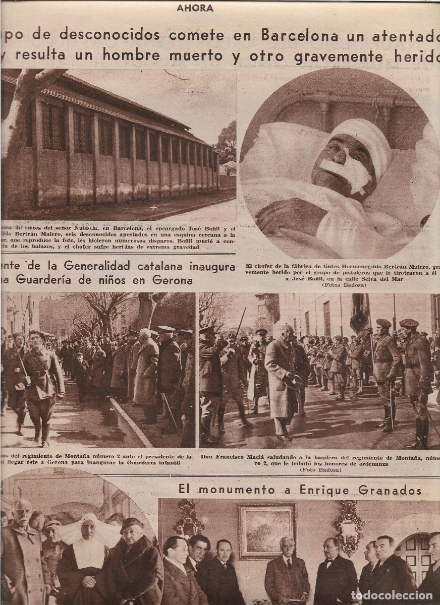 Coleccionismo: A&Ntilde;O 1933 RECORTE PRENSA GIRONA PRESIDENTE MACIA INAUGURA GUARDERIA TROPAS REGIMIENTO DE LA MONTA&Ntilde;A