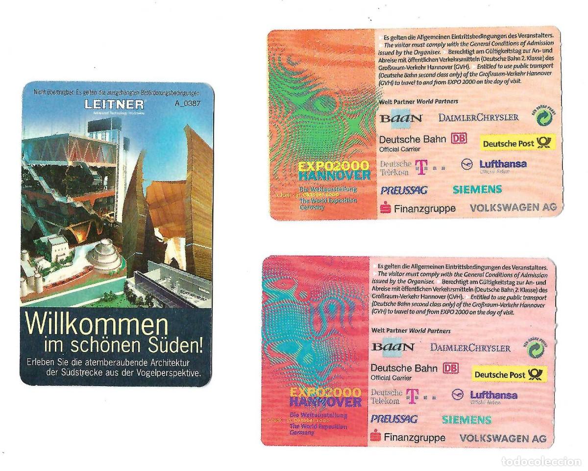 Coleccionismo: LOTE DE 3 ENTRADAS- EXPO2000 HANNOVER I EXPOSKYLINER. ALEMANIA. 2000
