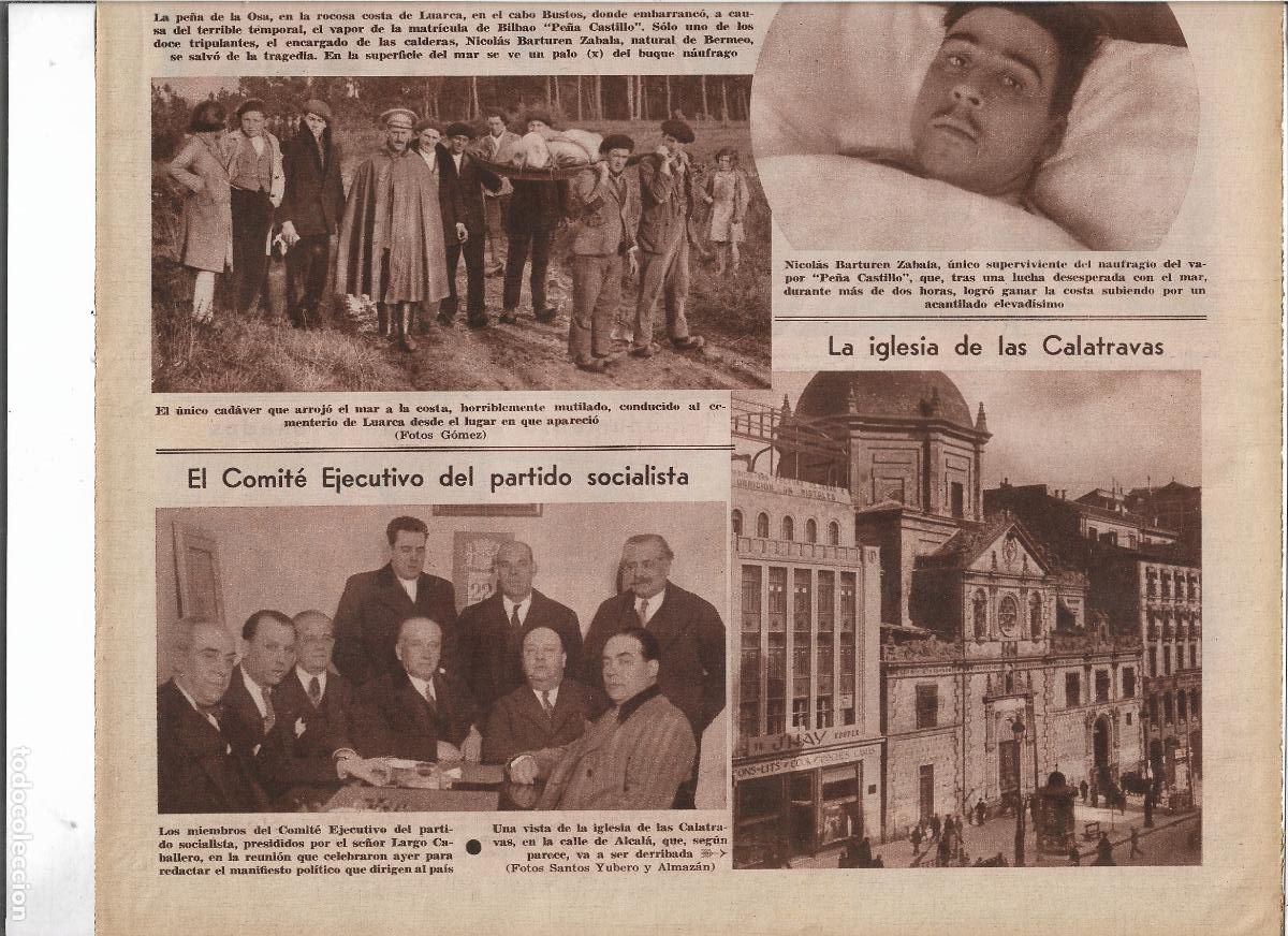 Coleccionismo: A&Ntilde;O 1933 RECORTE PRENSA MADRID IGLESIA DE LAS CALATRAVAS CALLE DE ALCALA QUE SERA DERRIBADA