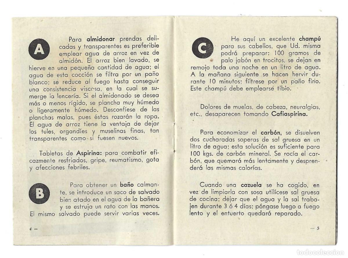 Coleccionismo: PEQUE&Ntilde;O MANUAL DE LA VIDA PR&Aacute;CTICA. BAYER - Foto 4