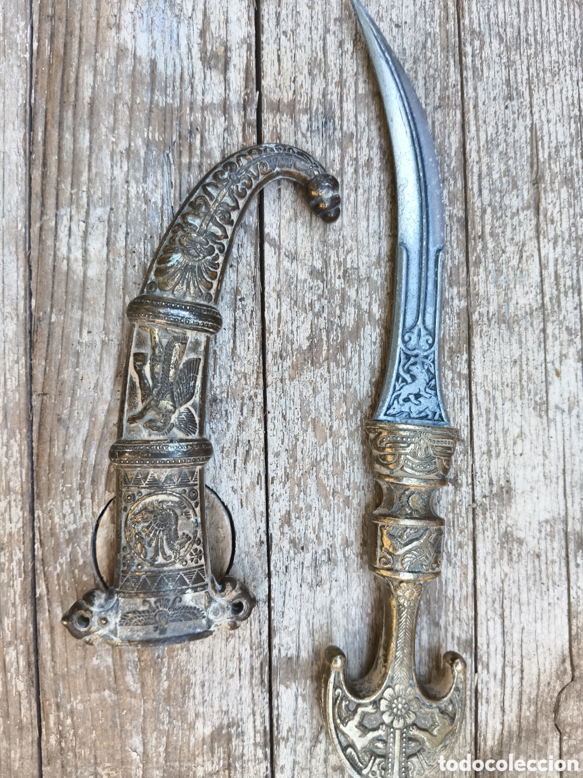 Coleccionismo: Daga &aacute;rabe medieval decorativa - Foto 5