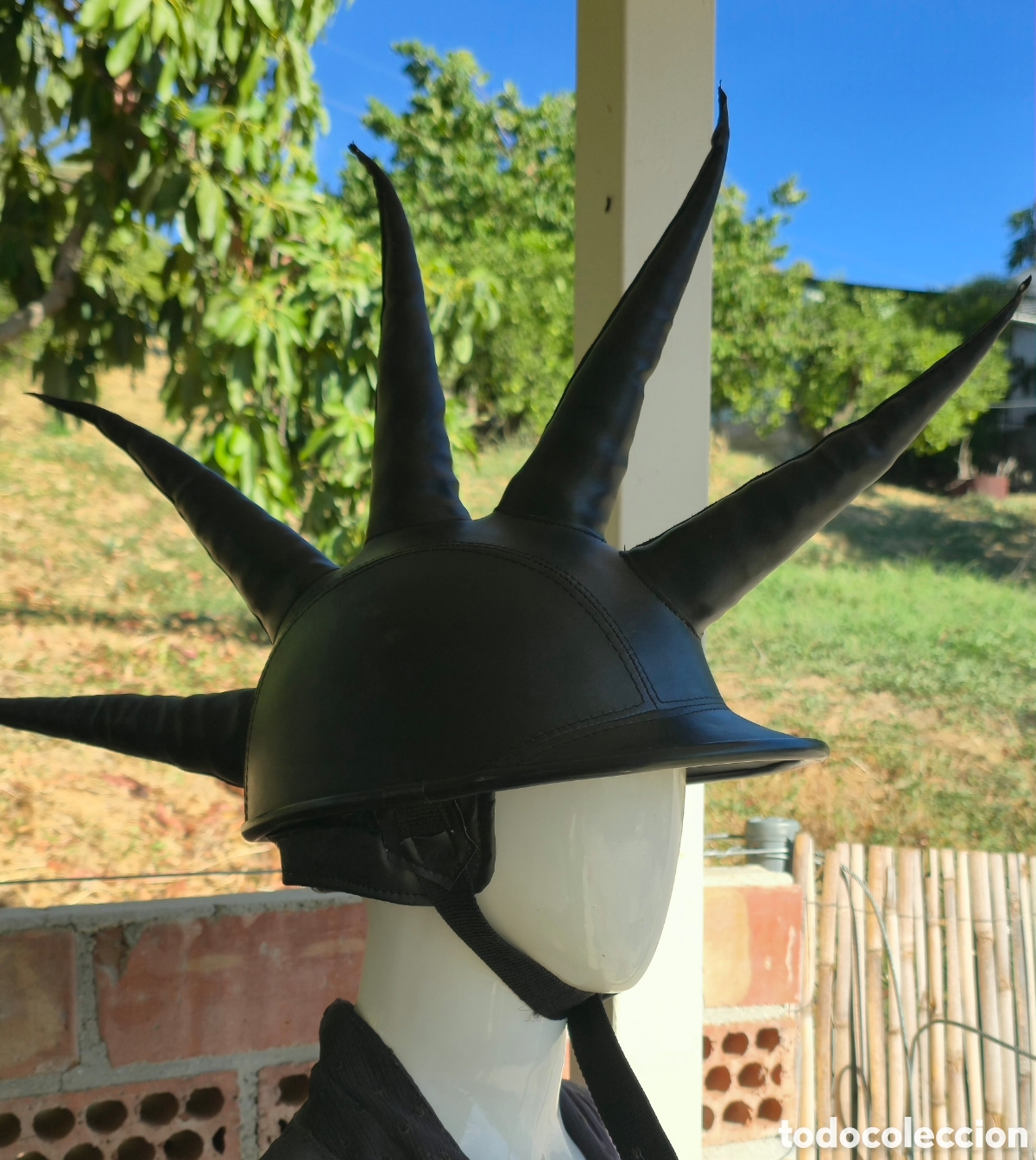 Coleccionismo: Casco Cresta punk cuero - Foto 4