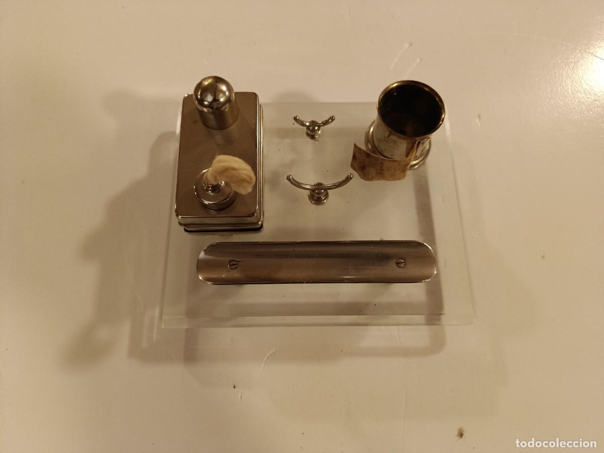 Coleccionismo: CONJUNTO PARA FUMADORES. BASE DE CRISTAL Y ELEMENTOS MET&Aacute;LICOS. LEER DESCRIPCI&Oacute;N.