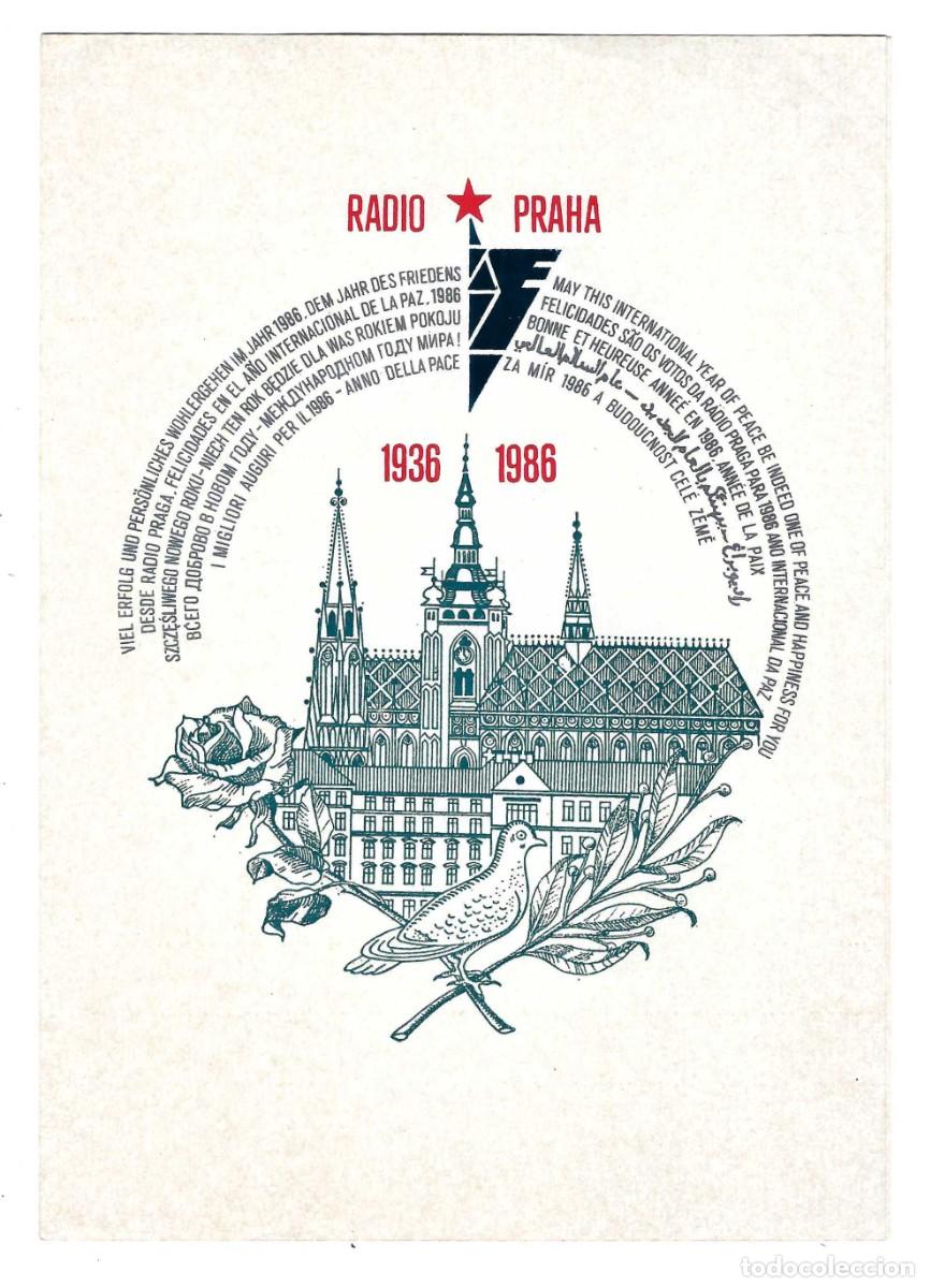 Coleccionismo: FELICITACI&Oacute;N 50 ANIVERSARIO DE LA EMISORA RADIO PRAHA. A&Ntilde;O INTERNACIONAL DE LA PAZ. 1986