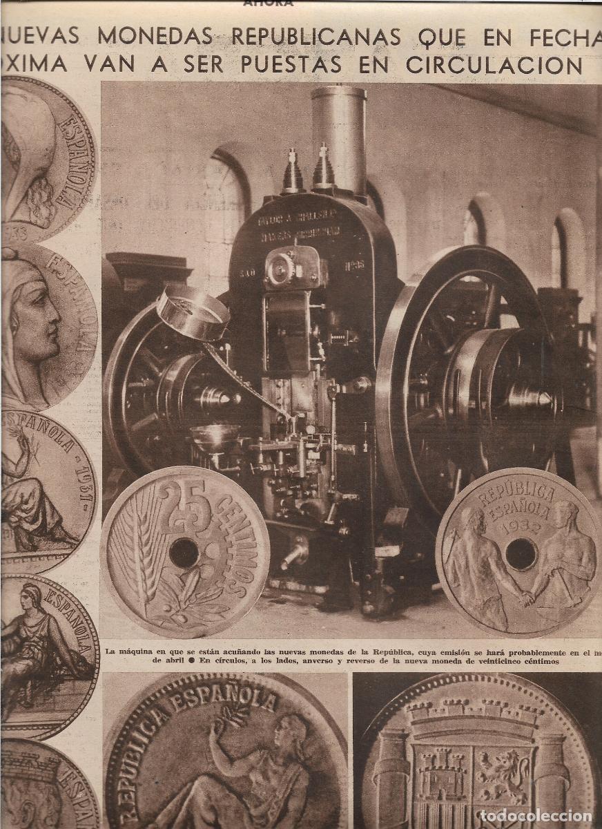 Coleccionismo: A&Ntilde;O 1933 RECORTE PRENSA NUMISMATICA NUEVAS MONEDAS DE LA REPUBLICA 25 CENTIMOS UNA PESETA