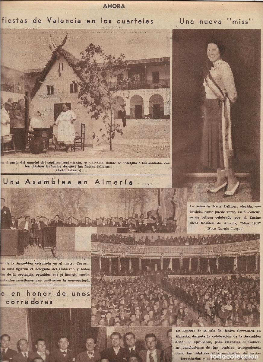 Coleccionismo: A&Ntilde;O 1933 RECORTE PRENSA IRENE PELLICER ELEGIDA MISS CASINO IDEAL ROSALES DE ALCA&Ntilde;IZ