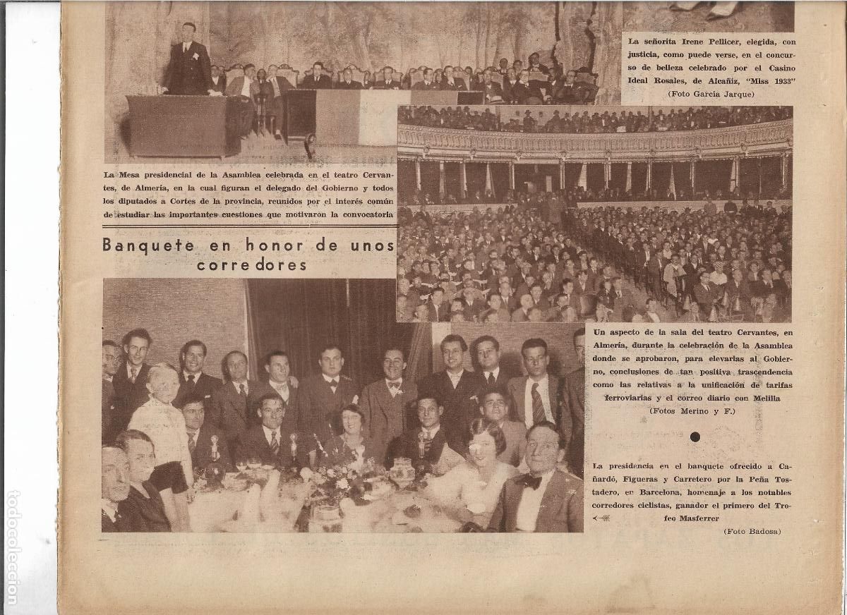 Coleccionismo: A&Ntilde;O 1933 PE&Ntilde;A TOSTADERO BARCELONA TROFEO MASFERRER HOMENAJE CA&Ntilde;ARDO FIGUERAS CARRETERO CICLISTAS