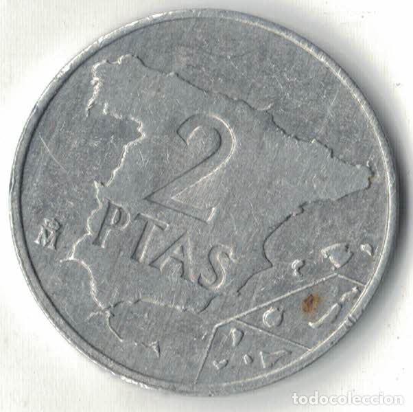 Coleccionismo: Moneda 2 pesetas 1984 &ndash; Juan Carlos I &ndash; Mapa de Espa&ntilde;a &ndash; FNMT