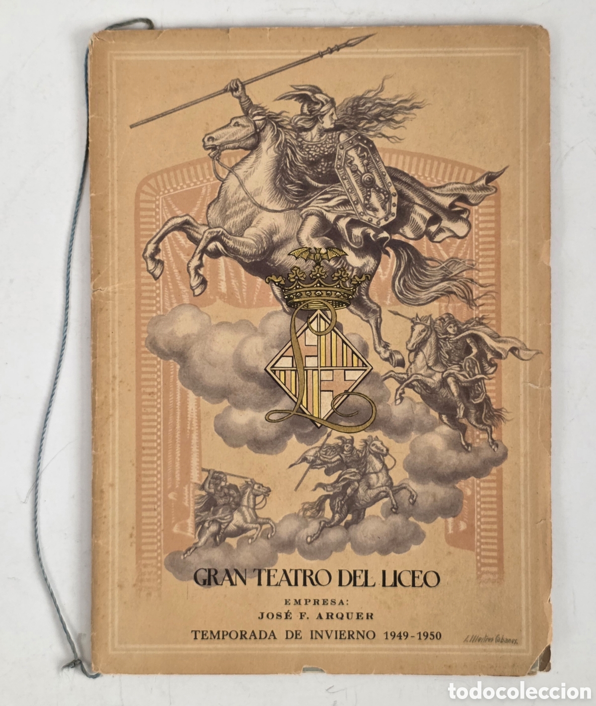 Colecionismo: Programa Gran Teatro del Liceo Temporada Invierno 1949-50 &Oacute;pera Portada Mestres Cabanes