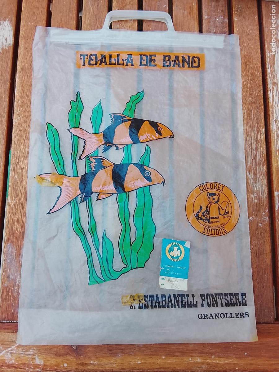 Coleccionismo: Bolsa Pl&aacute;stica Toalla de Ba&ntilde;o-F. ESTABANELL FONTSERE Granollers-Serie Pacific-A&ntilde;os 70/80
