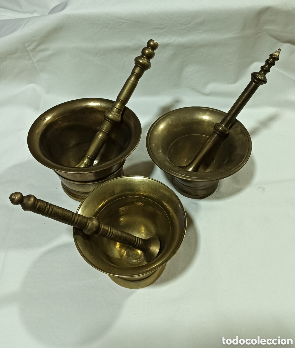 Coleccionismo: LOTE DE 3 MORTEROS DE BRONCE