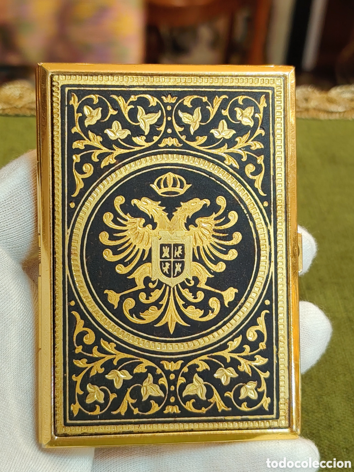 Coleccionismo: PETILLERA . ORO DAMASQUINADO . TOLEDO. AGUILA BICEFALA . CASA DE AUSTRIA