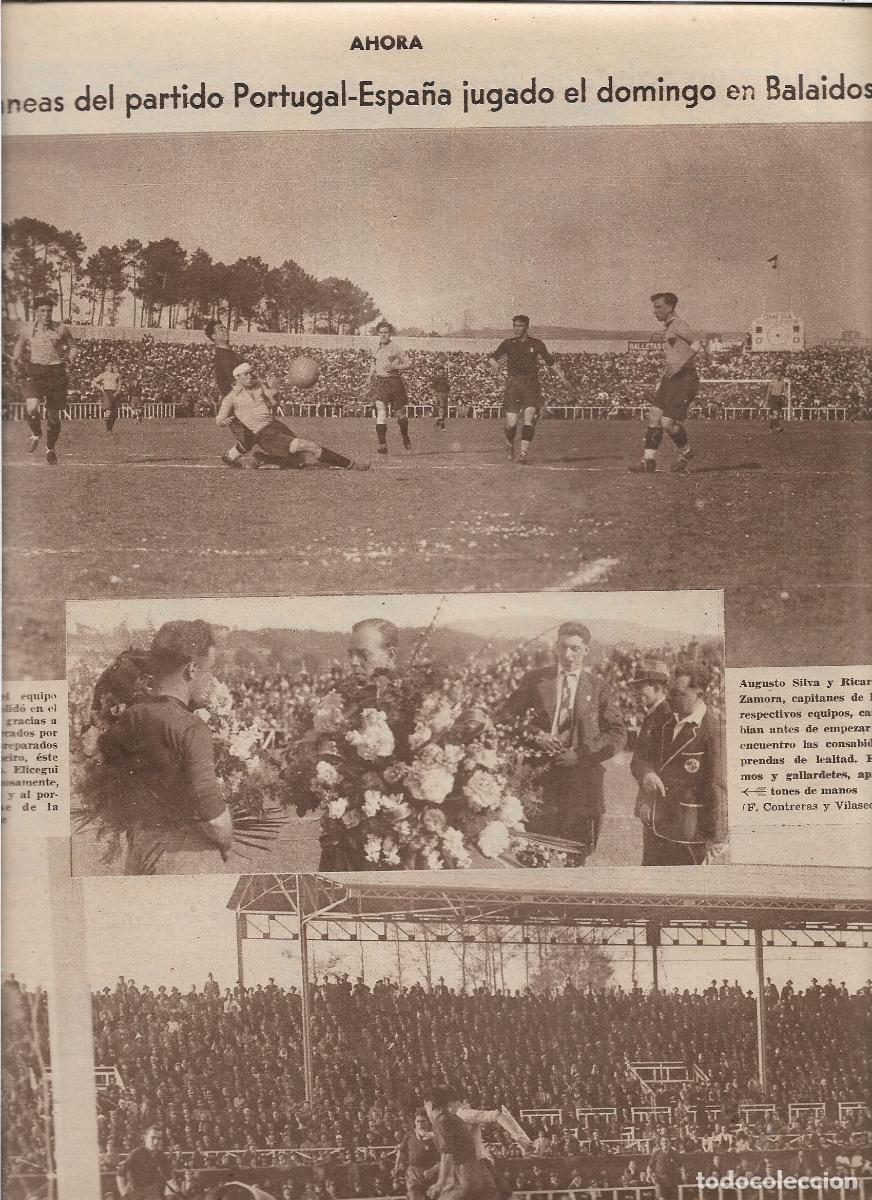 Coleccionismo: A&Ntilde;O 1933 RECORTE PRENSA BALAIDOS PARTIDO FUTBOL PORTUGAL ESPA&Ntilde;A ASISTENCIA EMILIA DUCET MISS ESPA&Ntilde;A
