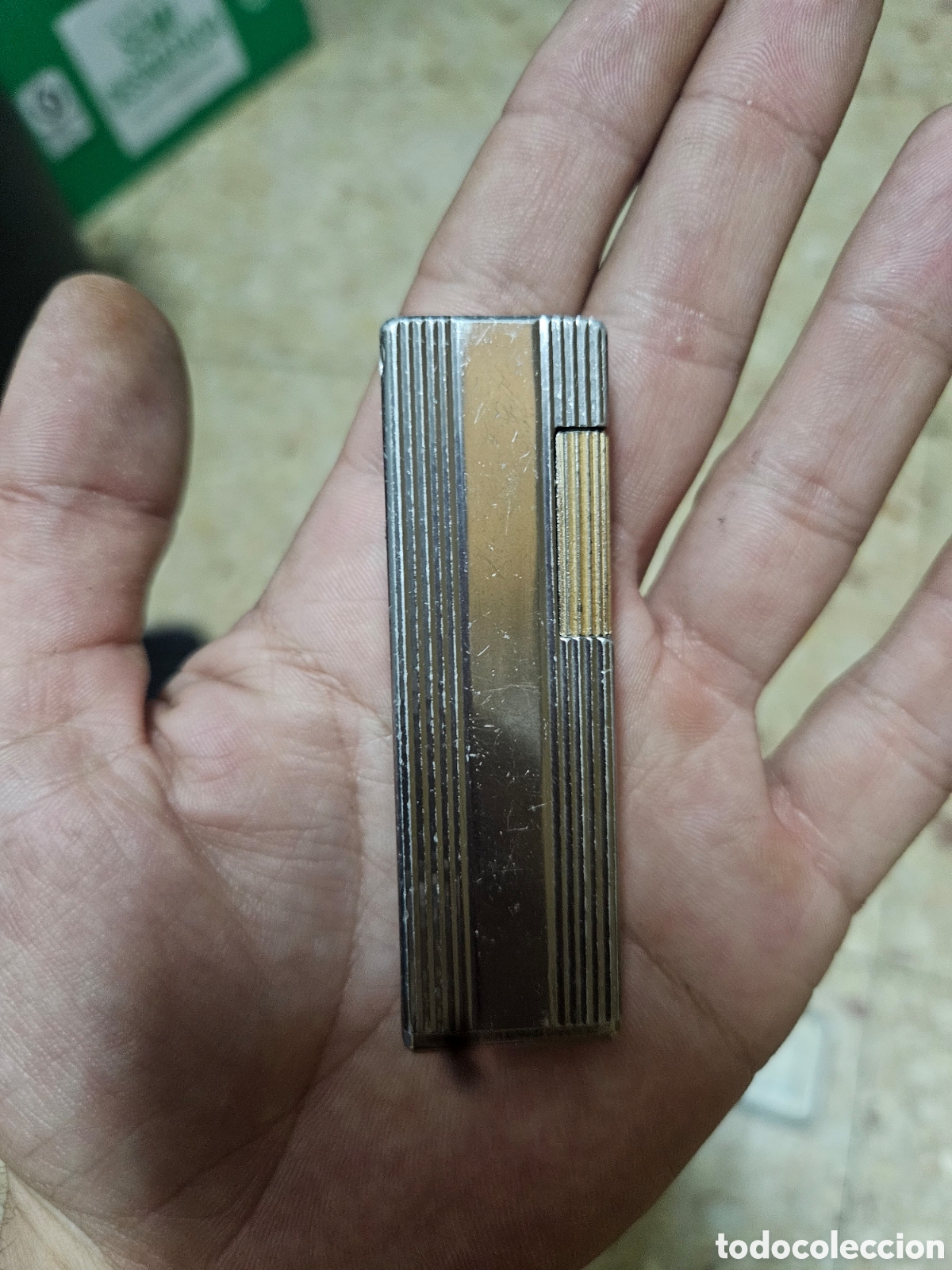 Coleccionismo: Mechero Encendedor Cliff Ace &ndash; Vintage Con Su Caja Original &ndash; L&iacute;neas Cromado Y Dorado