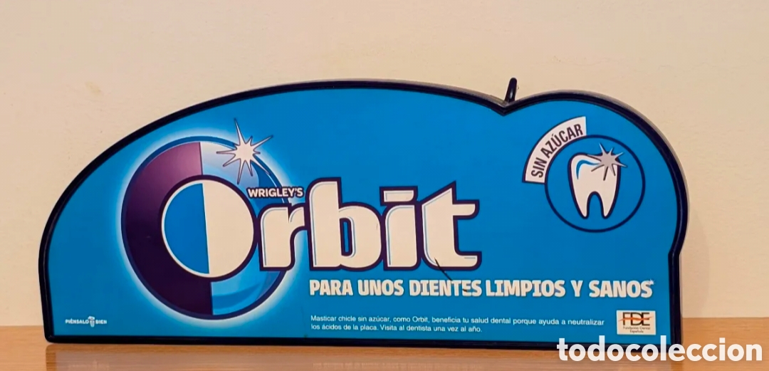 Coleccionismo: Cartel publicitario expositor chicles Orbit - Foto 2