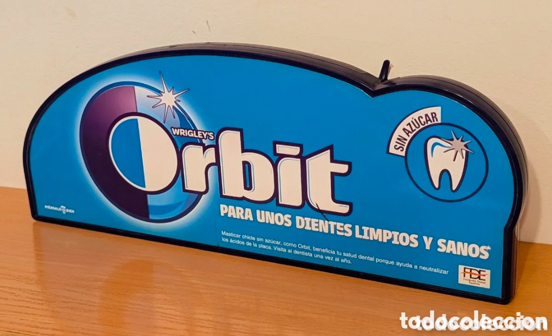 Coleccionismo: Cartel publicitario expositor chicles Orbit - Foto 1