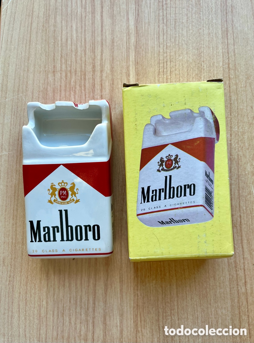 Coleccionismo: Cenicero publicitario vintage de cer&aacute;mica con caja original