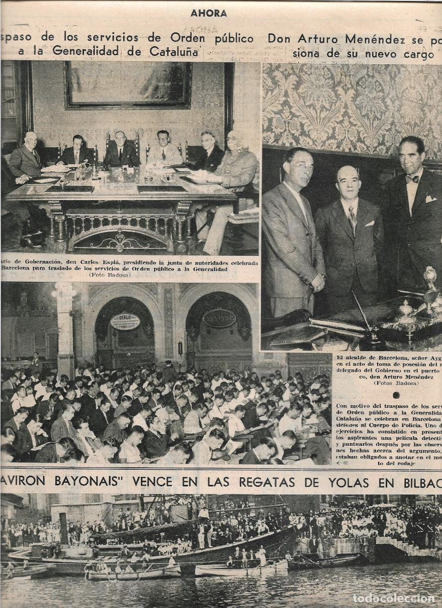 Coleccionismo: A&Ntilde;O 1933 RECORTE PRENSA TRASPASO SERVICIOS ORDEN PUBLICO A LA GENERALITAT OPOSICIONES POLICIA