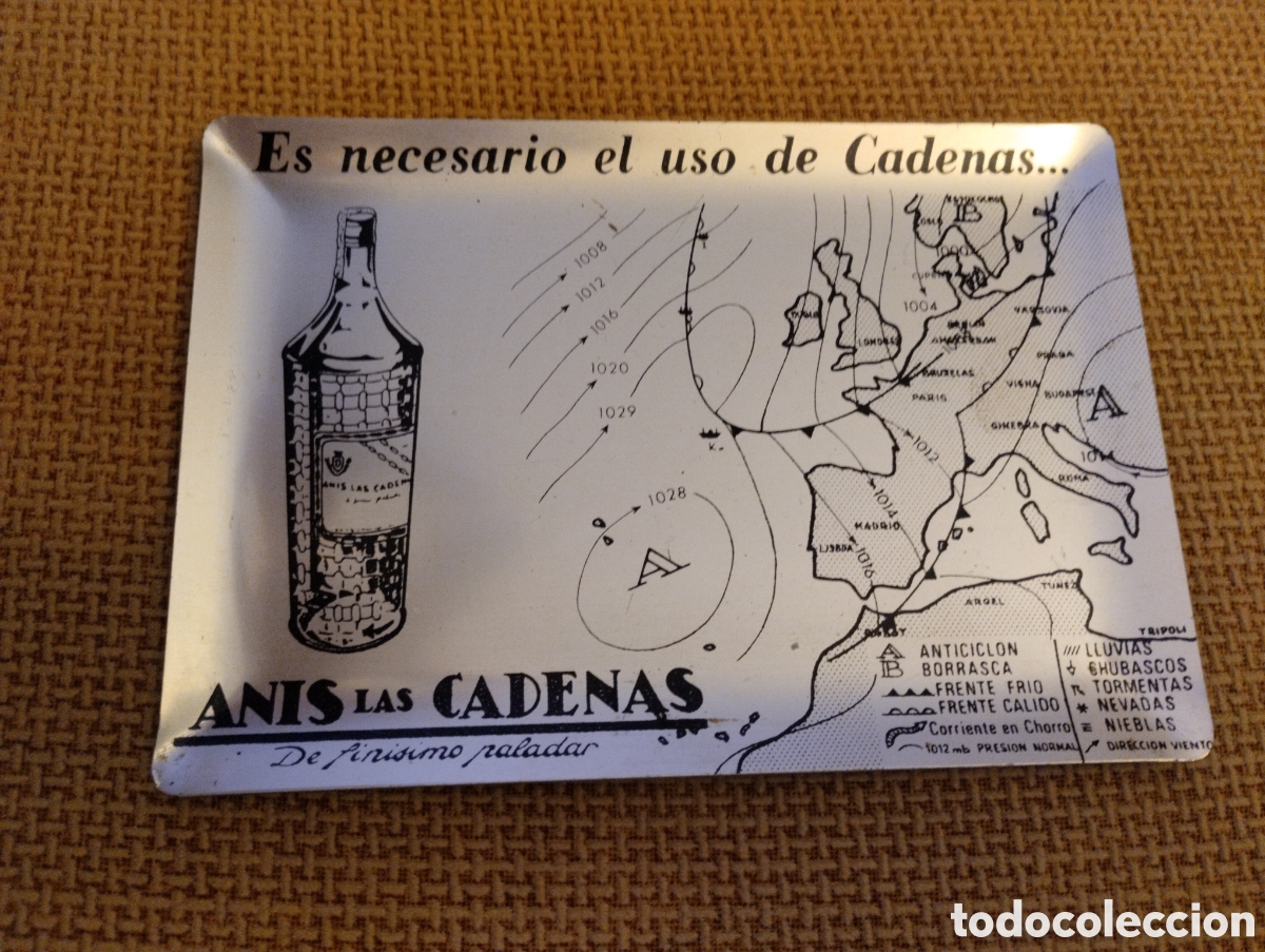 Coleccionismo: Cenicero antiguo Anis Las Cadenas