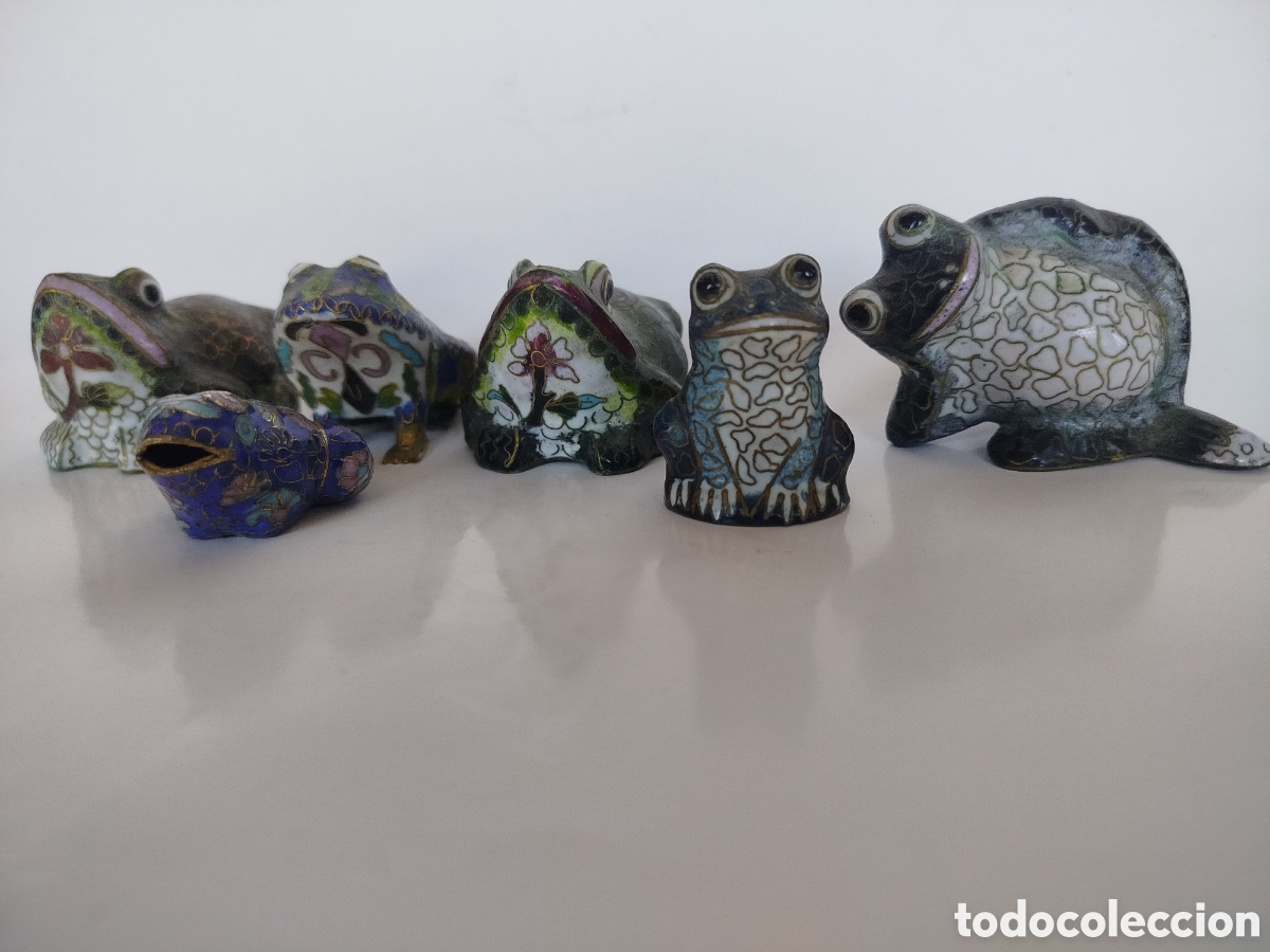 Coleccionismo: SEIS RANITAS DE CLOISONNE. - Foto 2