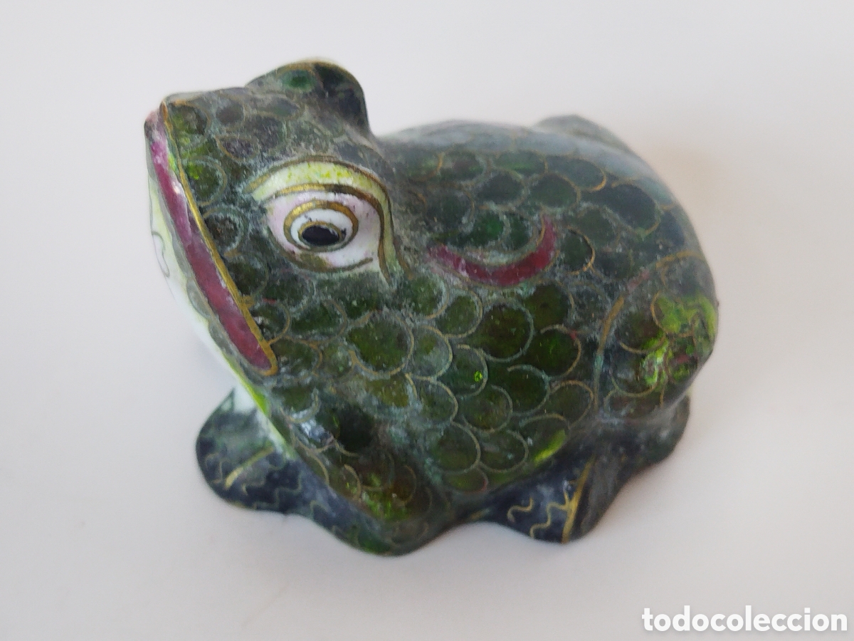 Coleccionismo: SEIS RANITAS DE CLOISONNE. - Foto 5