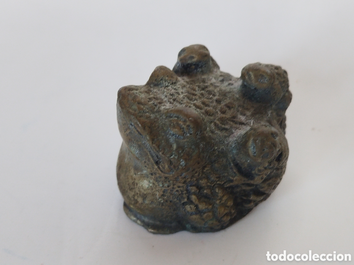 Coleccionismo: CUATRO RANITAS DE CERAMICA Y BRONCE. - Foto 6