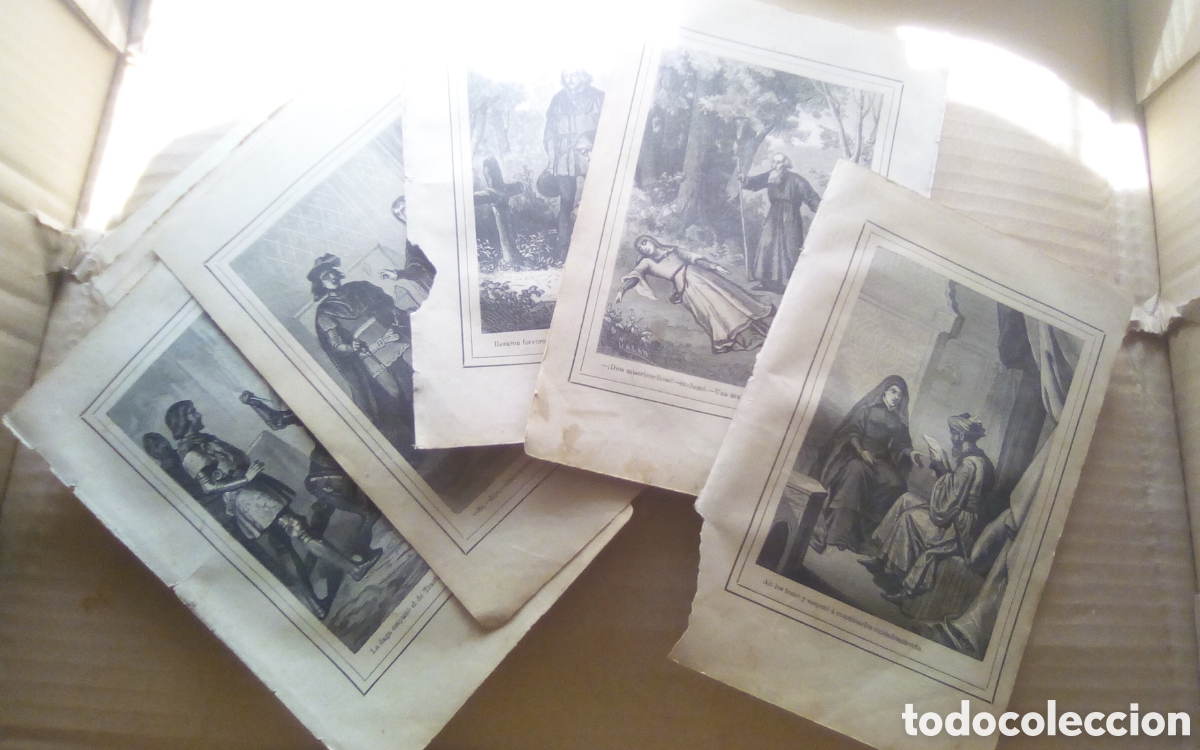 Coleccionismo: 8 Hojas l&aacute;minas (de Gal&aacute;n) del libro: Un reinado de sangre. Tomo I, a&ntilde;o 1879. Miden 14 x 21 cm.