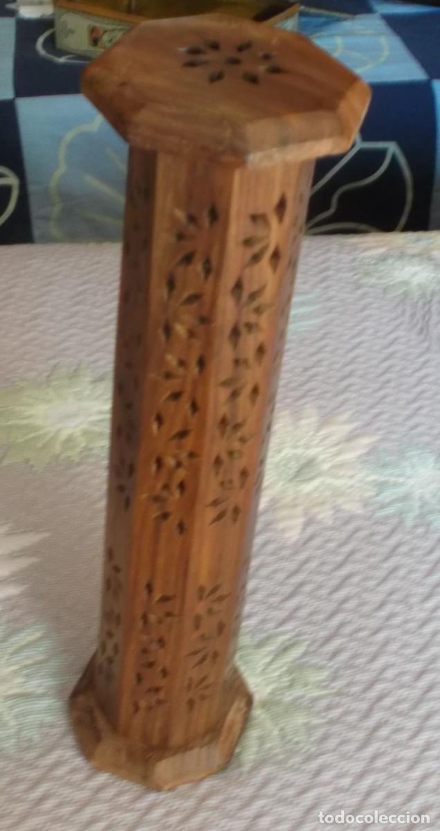 Coleccionismo: quemador incienso de madera 30 cm de alto