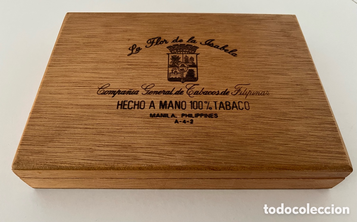 Coleccionismo: Peque&ntilde;a caja de madera vac&iacute;a Puros La Flor de Isabela