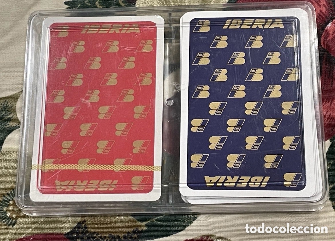 Coleccionismo: 2 barajas cartas IBERIA LINEAS A&Eacute;REAS, poker y bridge, en su caja original.