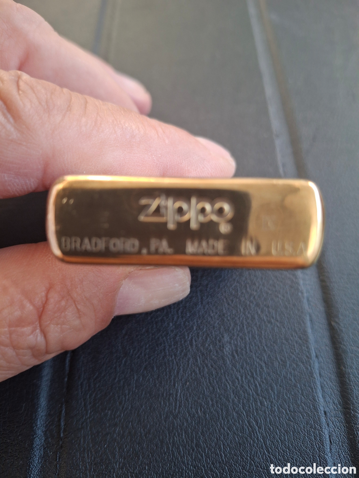 Coleccionismo: Zippo dorado solid brass - Foto 2