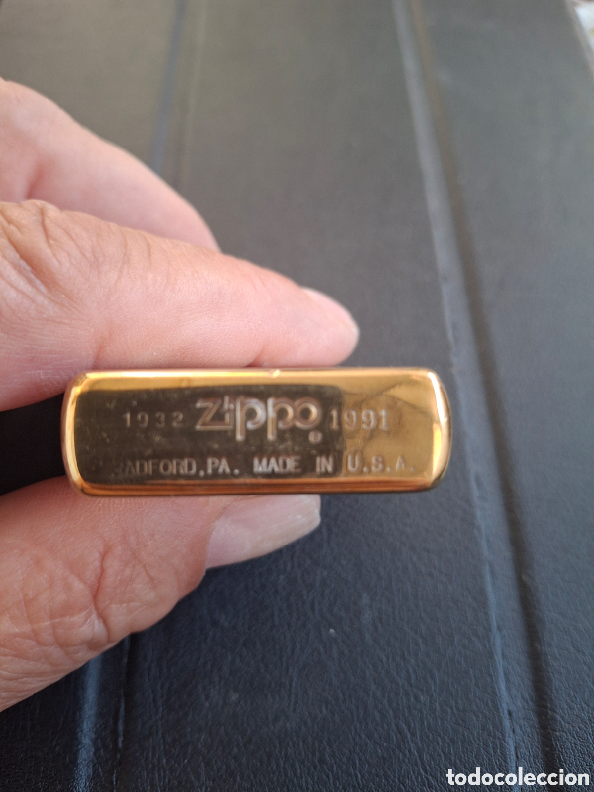 Coleccionismo: Zippo clasic solid brass dorado - Foto 2