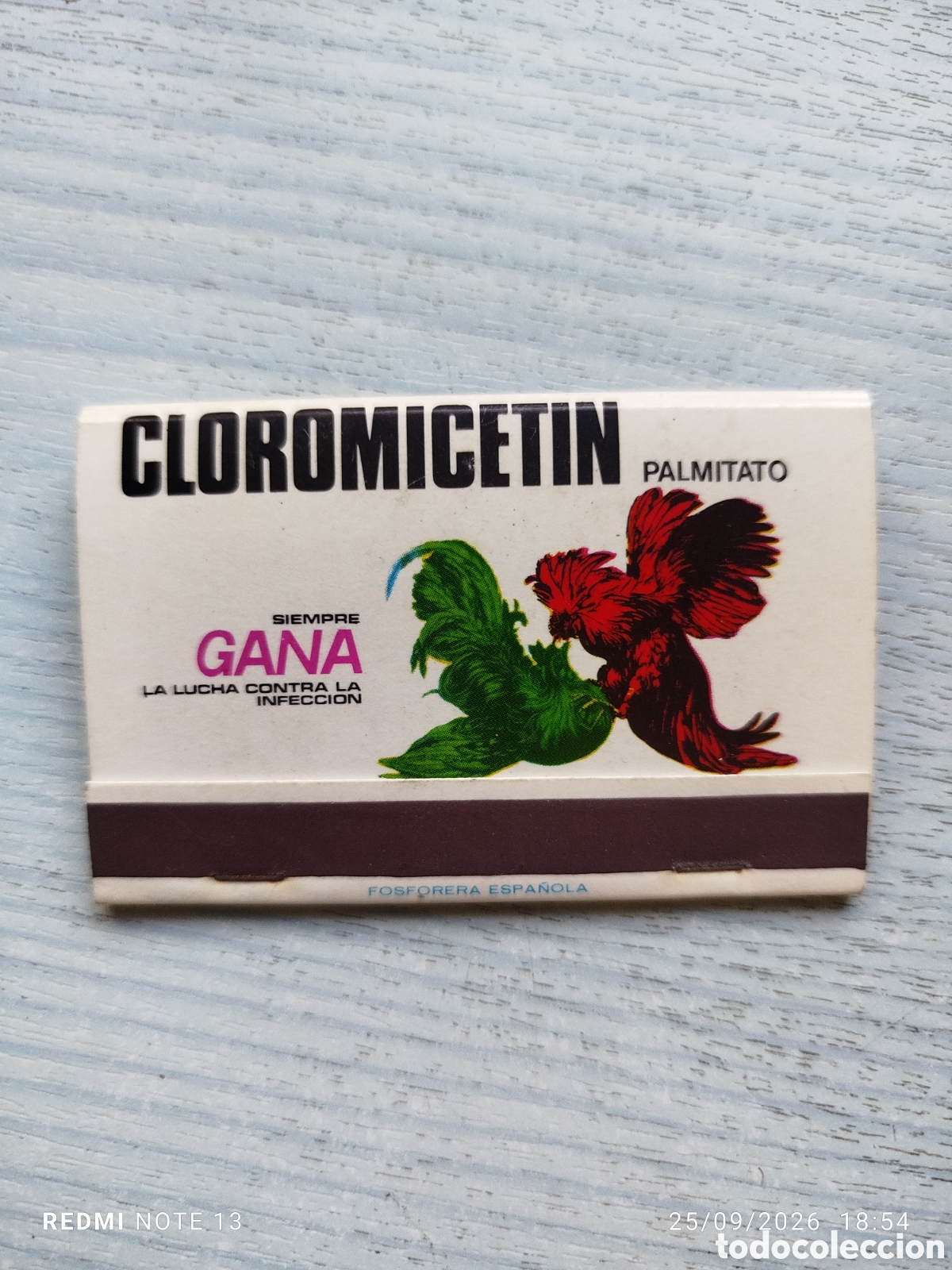 Coleccionismo: Caja cerillas farmacia.vloromicetin