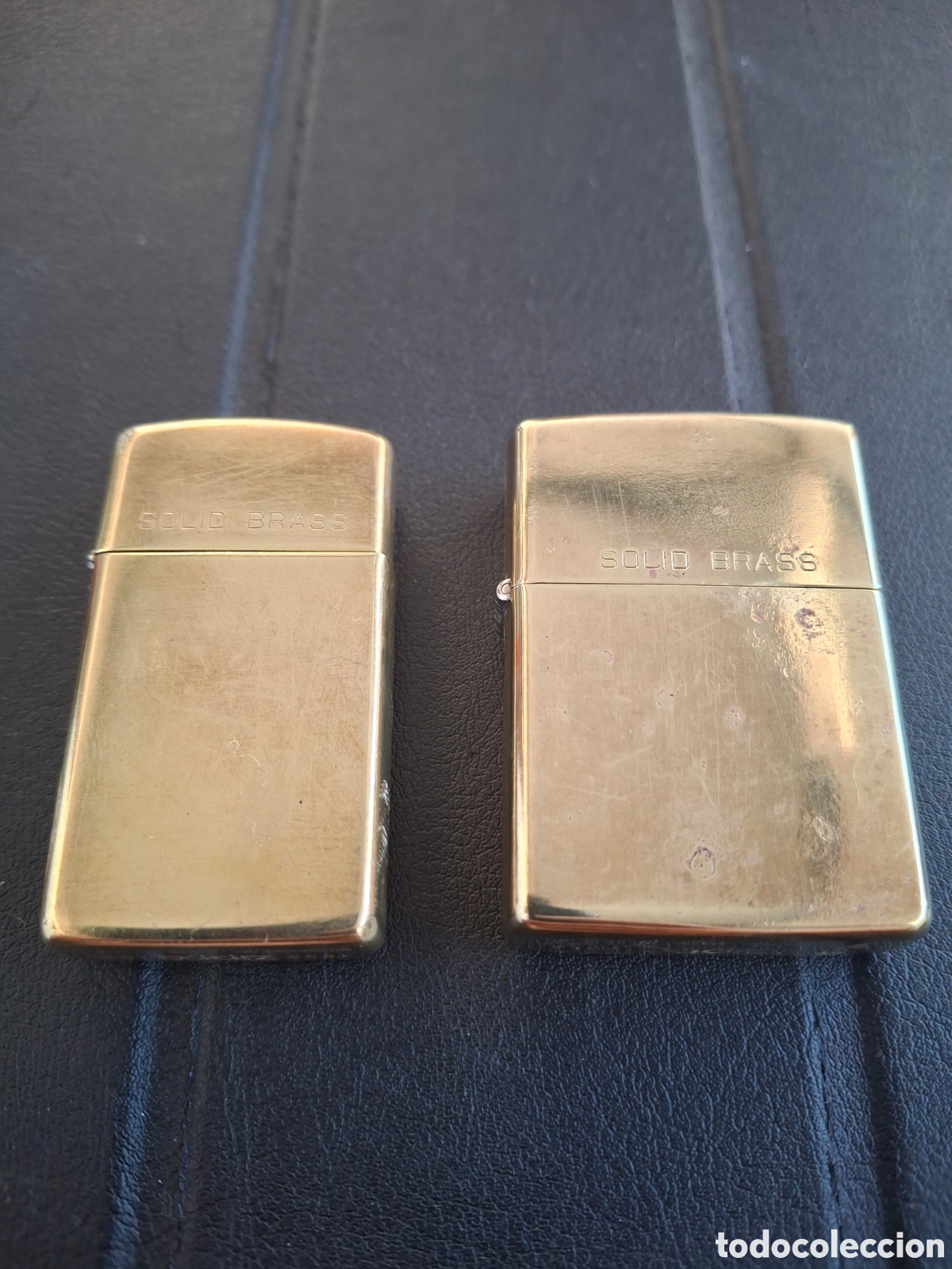 Coleccionismo: Zippos dorados solid brass - Foto 1