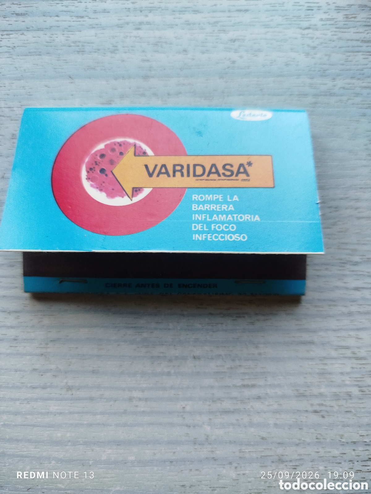 Coleccionismo: Caja cerillas farmacia varidasa